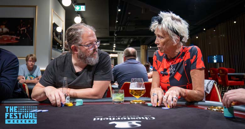 Anders Bengan Bengtsson and Gia Carnestrom at The Festival Sviten Special Weekend The Chesterfield Poker Club Tallinn Estonia.